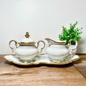 Creamer & Sugar w/Lid & Tray Set Brighton by HUTSCHENREUTHER